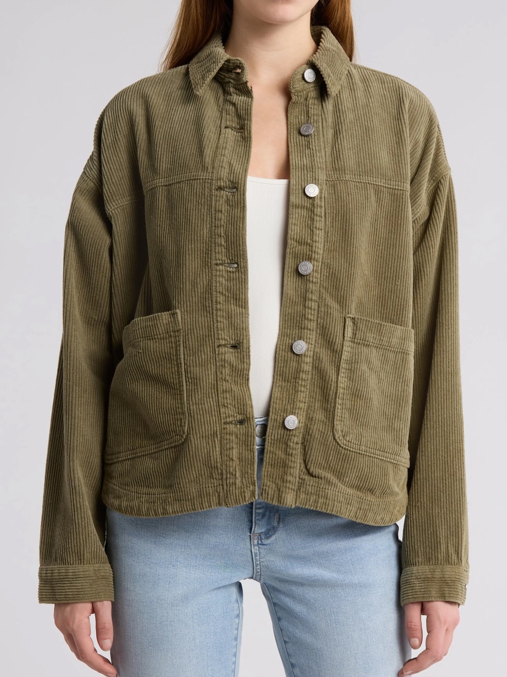Pacsun Olive Green Corduroy oversized shacket